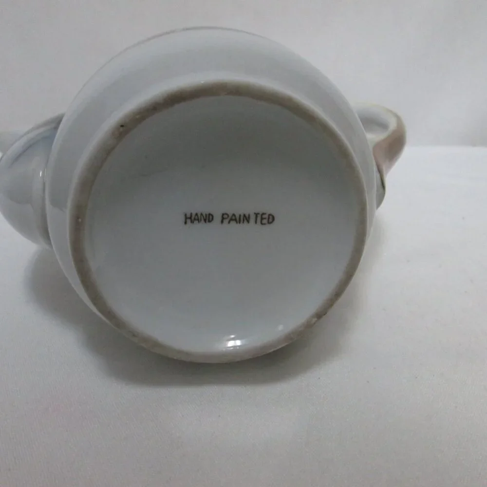 Vintage Porcelain Teapot with Spout Hand-painted Japanese Village 7